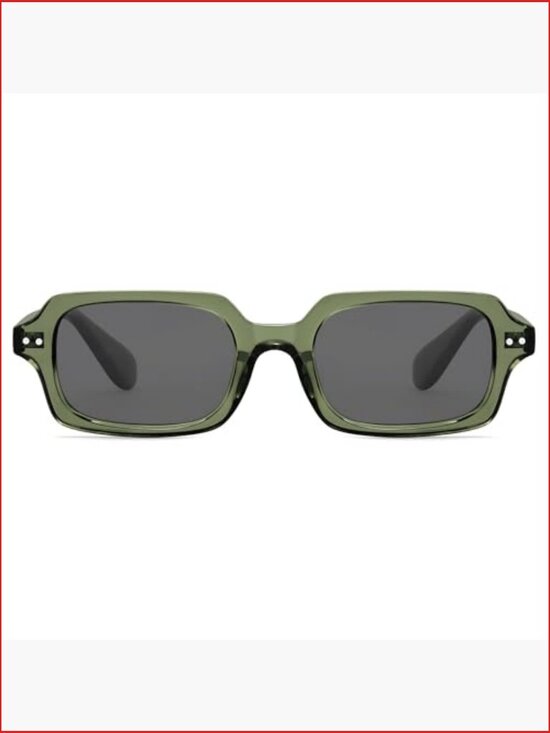 Retro Square Sunglasses with UV400 Protection Plastic Frame